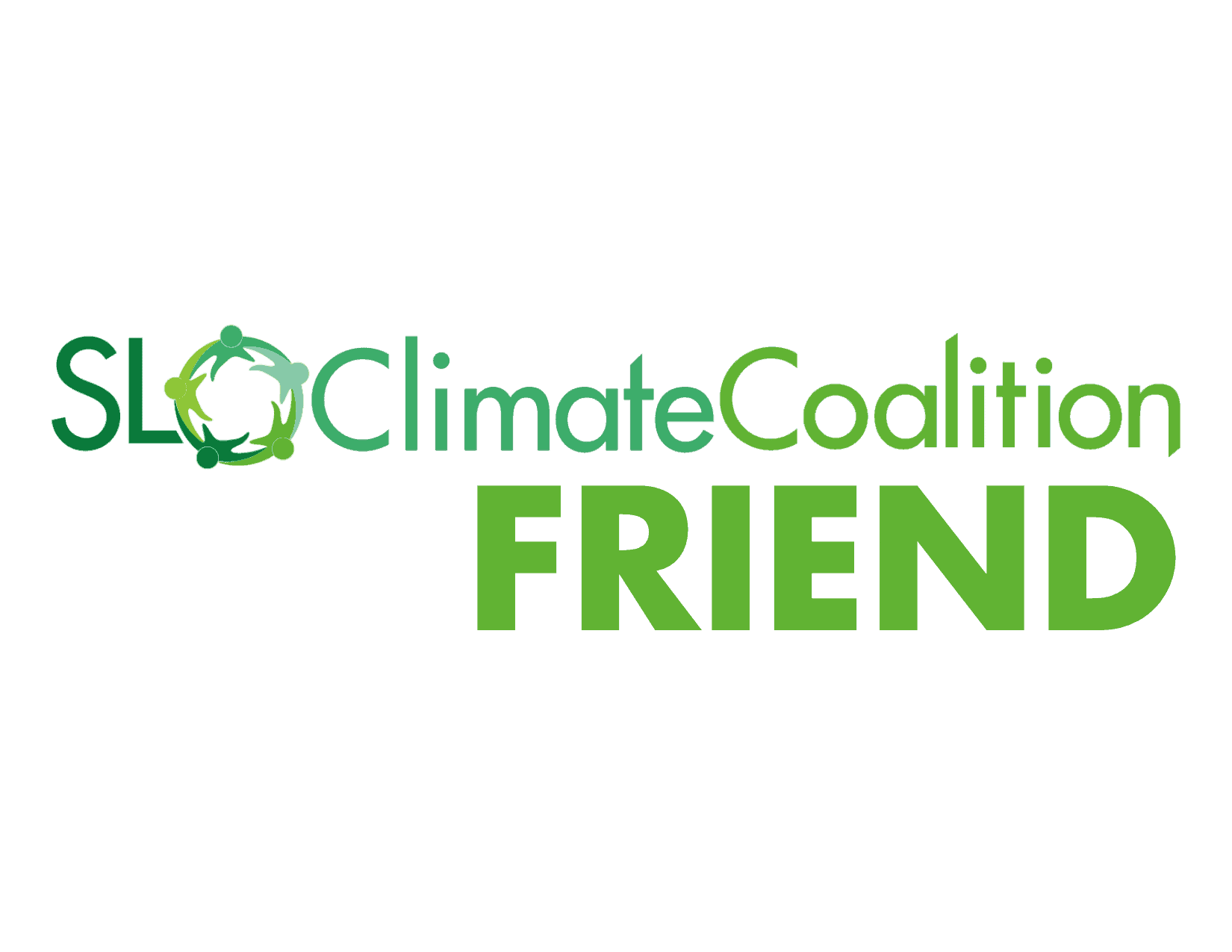 SLO Climate Coalition logo with "Friend" emphasizing community support.