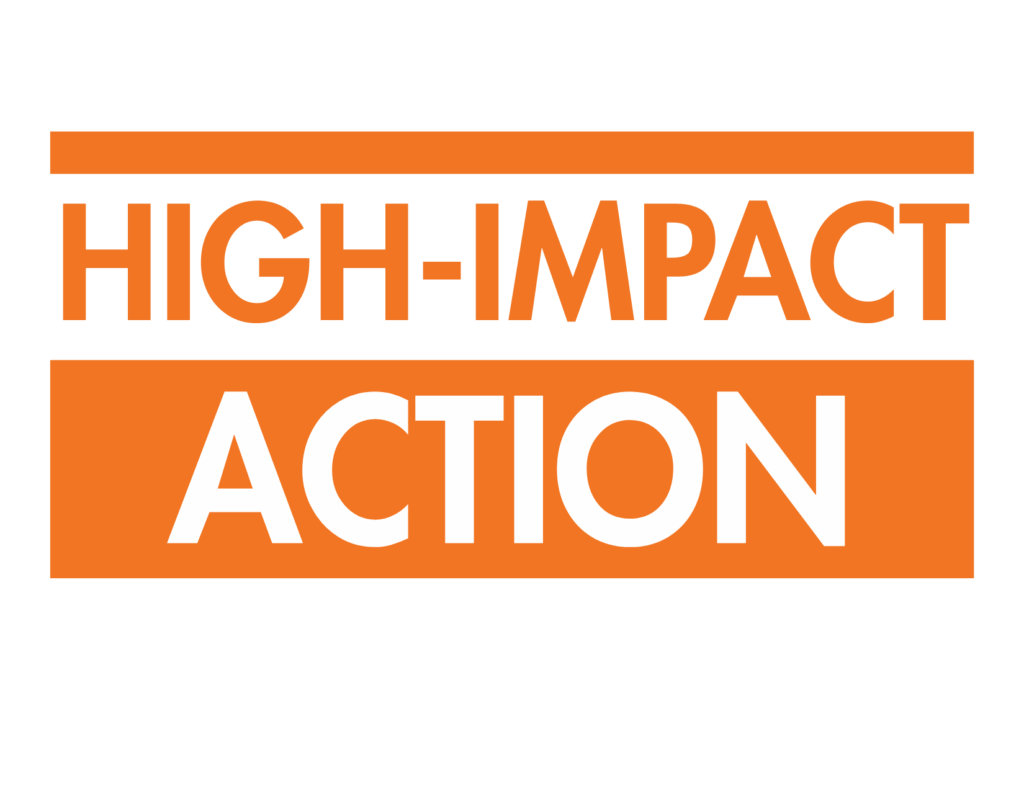 SLO Climate Coalition High-Impact Action logo promoting climate initiatives.